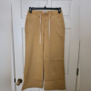 Paige Carly / Anthropologie Crop HWide Leg Jeans Vintage Golden Glow size 27